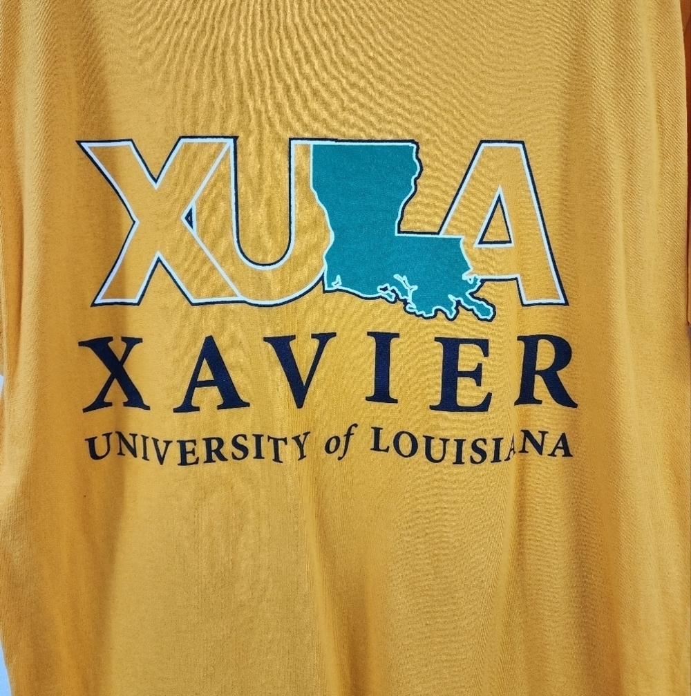 Xavier University of Louisiana Crewneck Yellow Graphic T-Shirt, sz MD - Picture 7 of 8